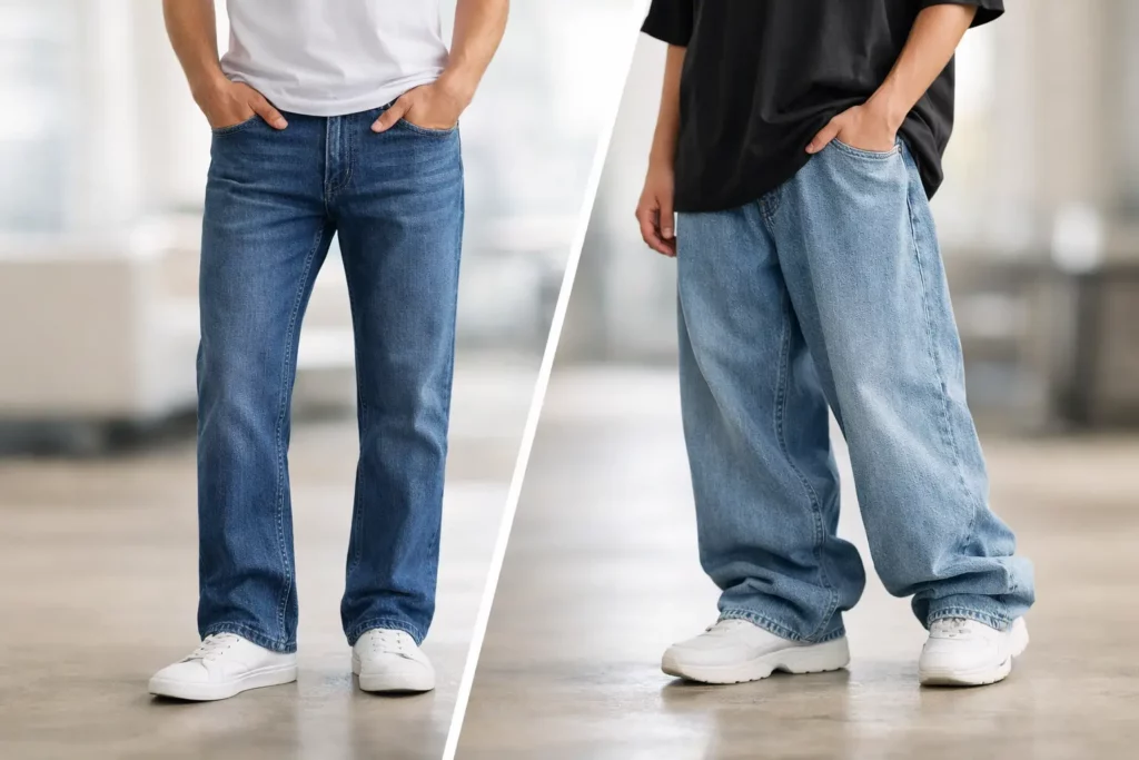 Straight Leg Versus Baggy Jeans: Pick Your Fit